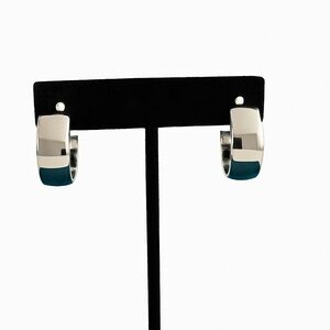 Vintage Monet Silver-Tone Hoop Earrings